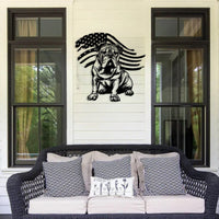 Patriotic Bulldog Metal Wall Art - BullyBellyWall Art