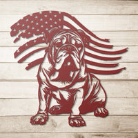 Patriotic Bulldog Metal Wall Art - BullyBellyWall Art