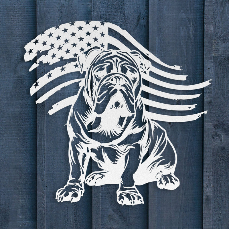 Patriotic Bulldog Metal Wall Art - BullyBellyWall Art