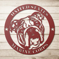 Marine Corps Bulldog Metal Wall Art - BullyBellyWall Art