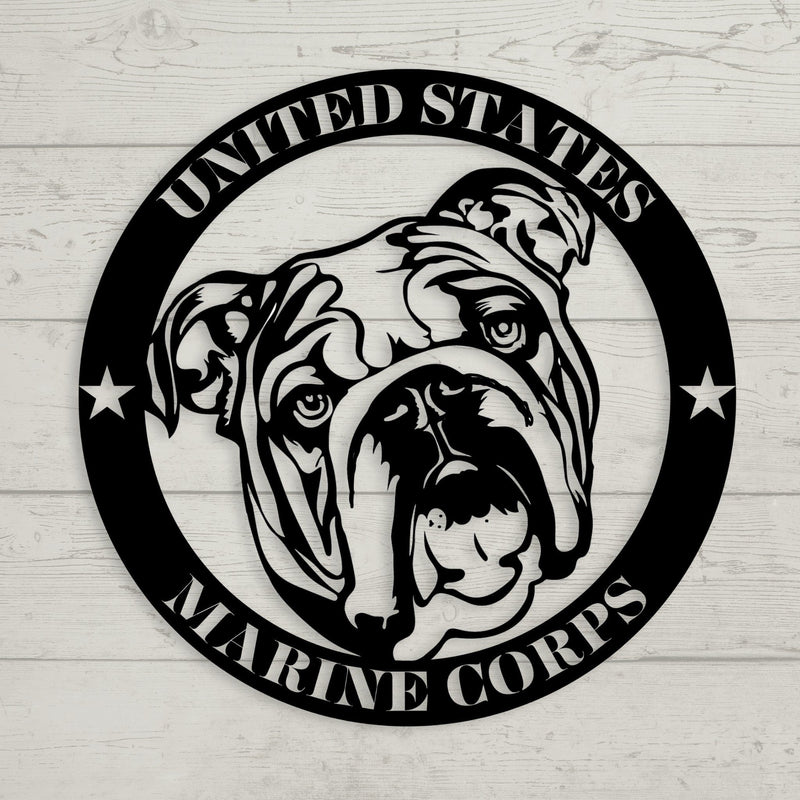 U.S. Marine Corps Bulldog Metal Wall Art - BullyBelly