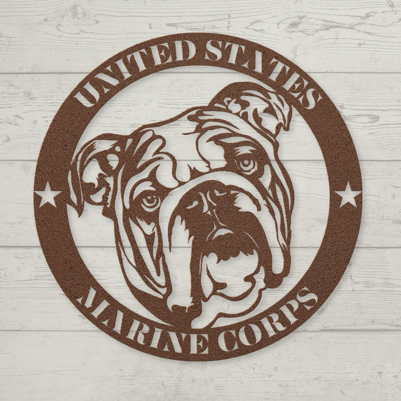 U.S. Marine Corps Bulldog Metal Wall Art - BullyBelly